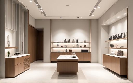 ミニマルなデザインのセレクトショップ内観 GINZA KASANE